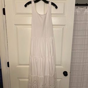 J.Crew Tiered knit maxi dress with eyelet trim